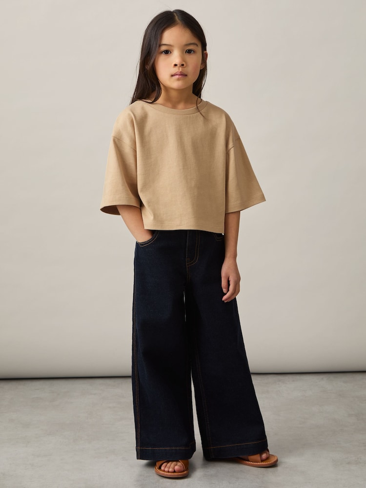 Arena - Reiss Alex Cotton Cropped Oversize T-Shirt - Imagen 1 de 4