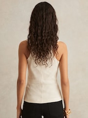 Reiss Ivory Lyra Ribbed Cowl-Neck Vest - Image 5 of 6