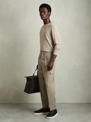 Reiss Loom Relaxed Drawstring Cargo Trousers - Image 1 of 6