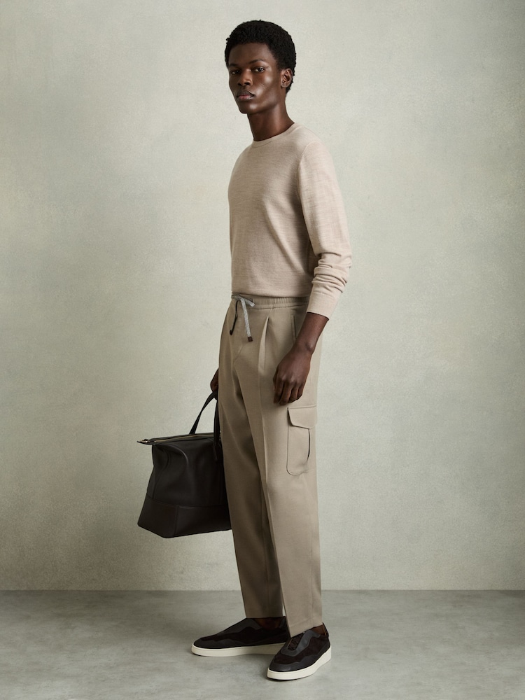 Reiss Loom Relaxed Drawstring Cargo Trousers - Image 1 of 6