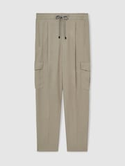Reiss Loom Relaxed Drawstring Cargo Trousers - Image 2 of 6