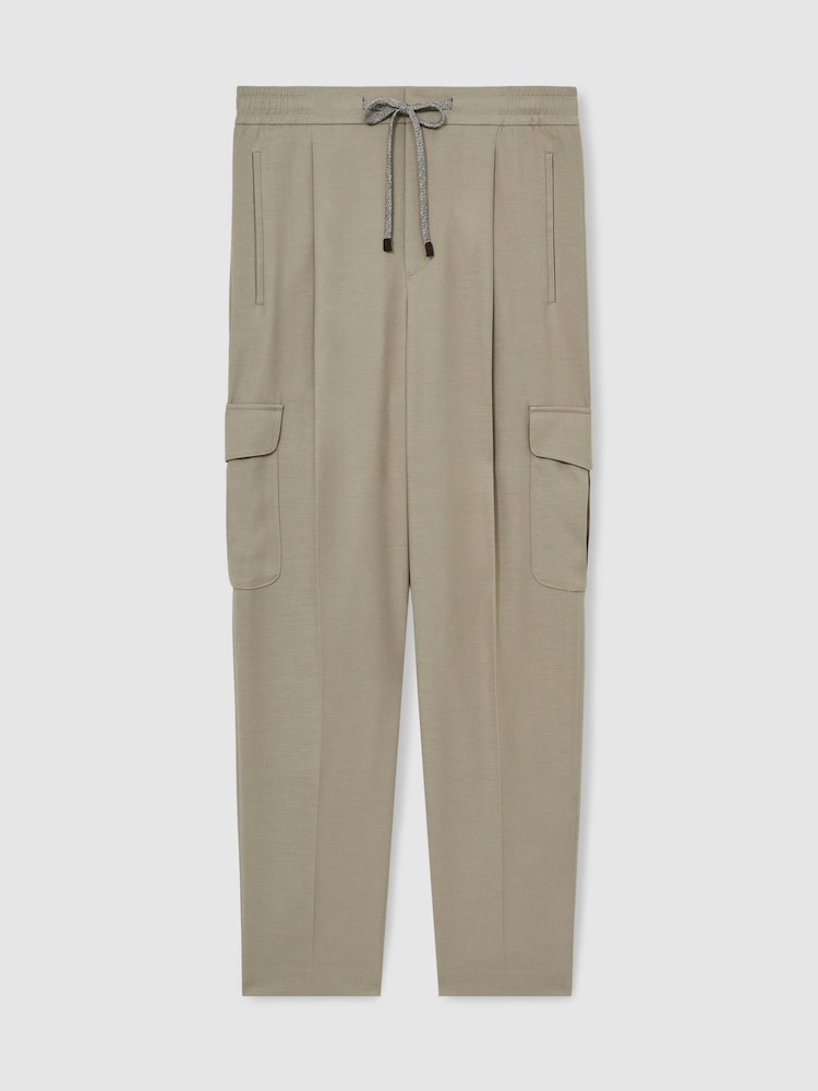 Reiss Loom Relaxed Drawstring Cargo Trousers - Image 2 of 6