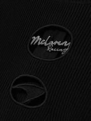 Reiss Black Sandy McLaren F1 Team Cut-Out Knit Crop Top - Image 6 of 7