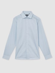 Reiss Blue Stripe Remote Bengal Cotton-Satin Bengal-Stripe Shirt - Image 2 of 7