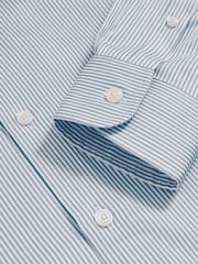 Reiss Blue Stripe Remote Bengal Cotton-Satin Bengal-Stripe Shirt - Image 7 of 7