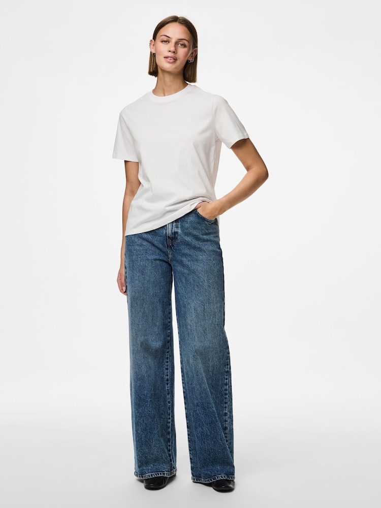 PIECES White 2 Pack T-Shirts Stripe And Plain - Image 4 of 7