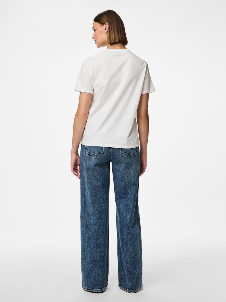 PIECES White 2 Pack T-Shirts Stripe And Plain - Image 5 of 7