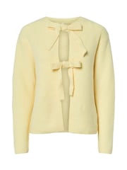 PIECES Yellow Tie Front Knitted Cardigan - Image 1 of 2