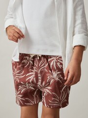 Reiss Rust/Off White Ganetti Palm-Print Swim Shorts - Image 3 of 4