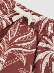 Reiss Rust/Off White Ganetti Palm-Print Swim Shorts - Image 4 of 4