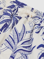 Reiss White/French Blue Ganetti Palm-Print Swim Shorts - Image 4 of 4