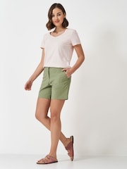 Crew Clothing Green Cotton Chino Shorts - Image 1 of 5