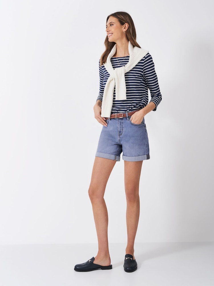 Crew Clothing Blue Cotton Denim Shorts - Image 1 of 5