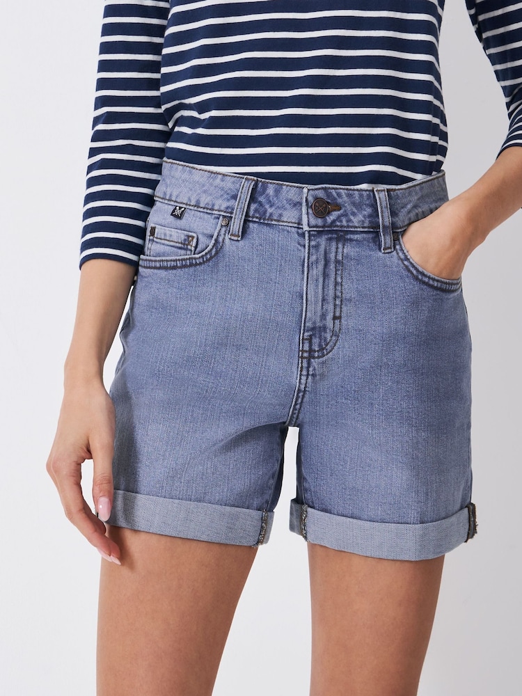 Crew Clothing Blue Cotton Denim Shorts - Image 2 of 5