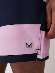 Crew Clothing Pink Heritage Stripe Swim Shorts - Image 3 of 5