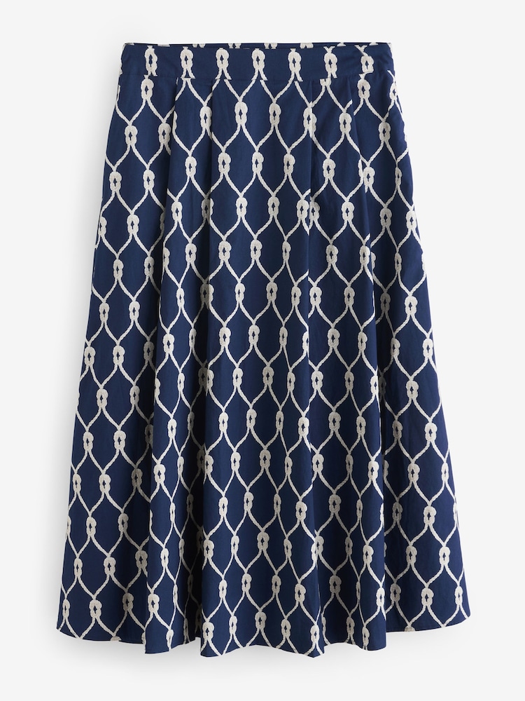 Crew Clothing Blue Gabby Cotton Skirt - Image 1 of 1