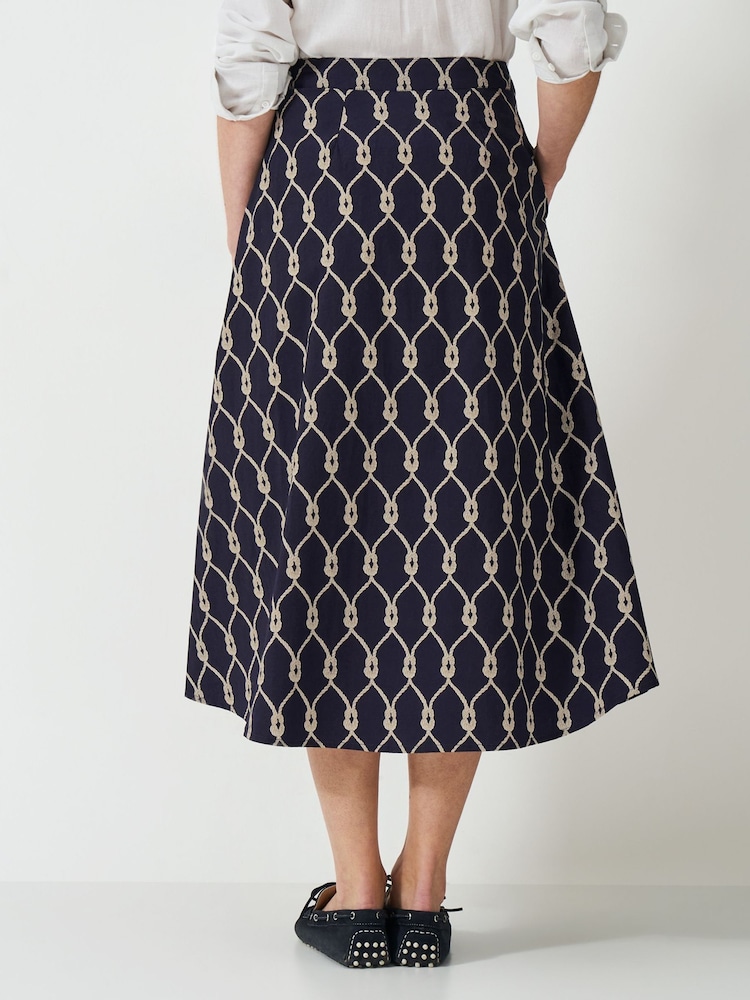 Crew Clothing Blue Gabby Cotton Skirt - Image 2 of 5