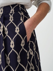 Crew Clothing Blue Gabby Cotton Skirt - Image 4 of 5