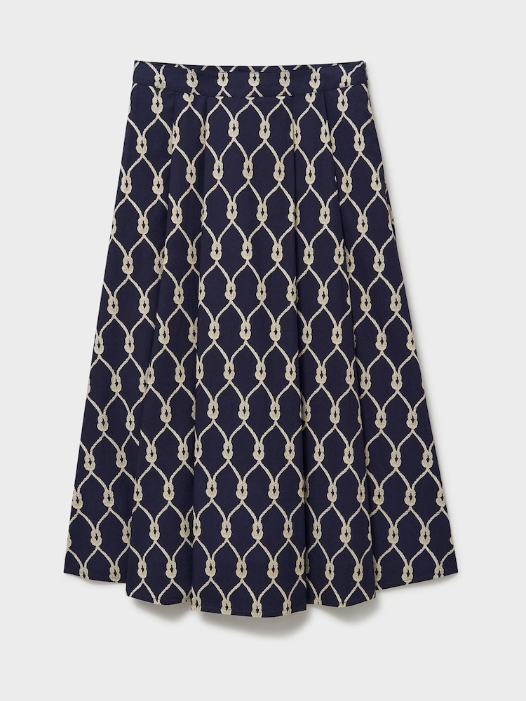 Crew Clothing Blue Gabby Cotton Skirt - Image 5 of 5