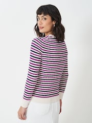 Crew Clothing White Ecru Heritage Cable Crew Neck Jumper - Image 2 of 5