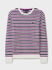 Crew Clothing White Ecru Heritage Cable Crew Neck Jumper - Image 5 of 5