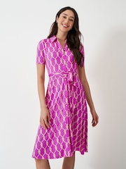 Crew Clothing Pink Emma Jersey Shirt Dress - Image 4 of 8