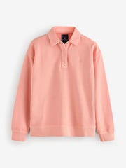 Crew Clothing Pink Pigment Dyed Rugby Sweatshirt - Image 1 of 1