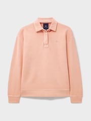 Crew Clothing Pink Pigment Dyed Rugby Sweatshirt - Image 5 of 5