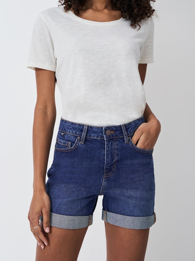 Crew Clothing Blue Cotton Denim Shorts - Image 2 of 5