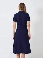 Crew Clothing Blue Ava Linen-Blend Shirt Dress - Image 3 of 5