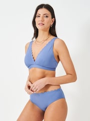 Crew Clothing Company Blue Scalloped Bikini Bottoms - Image 3 of 5