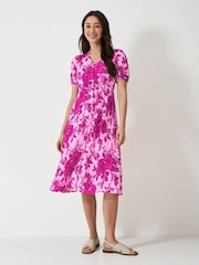 Crew Clothing Pink Lola Short-Sleeved Tea Dress - Image 1 of 5