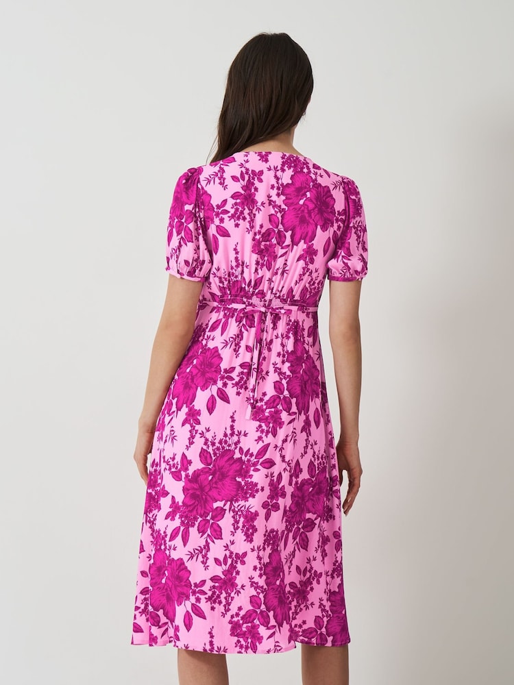 Crew Clothing Pink Lola Short-Sleeved Tea Dress - Image 2 of 5