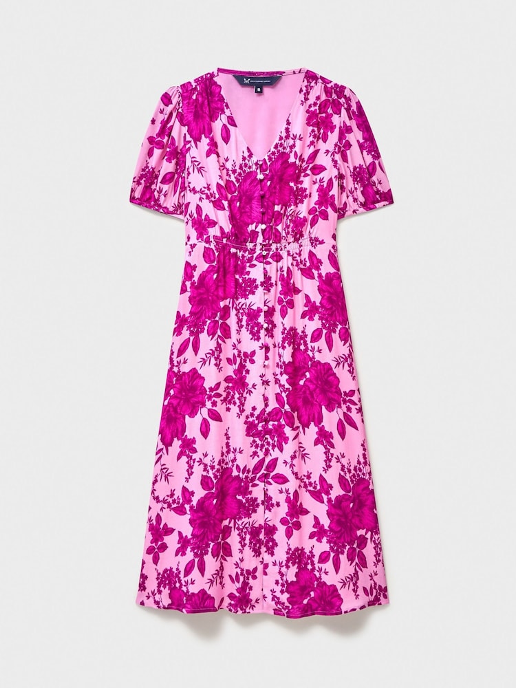 Crew Clothing Pink Lola Short-Sleeved Tea Dress - Image 5 of 5