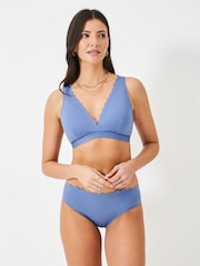 Crew Clothing Company Blue Scalloped Bikini Top - Image 1 of 5