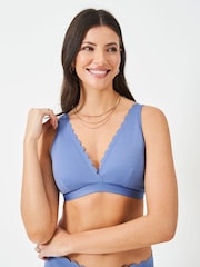 Crew Clothing Company Blue Scalloped Bikini Top - Image 3 of 5
