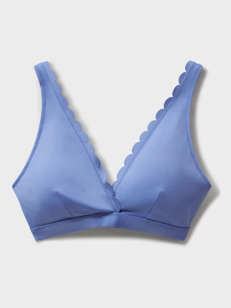 Crew Clothing Company Blue Scalloped Bikini Top - Image 5 of 5
