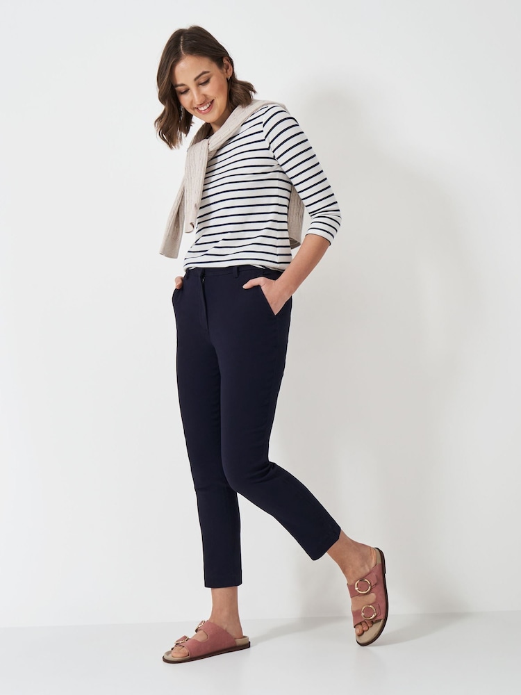 Crew Clothing Company Blue Capri Chinos Trousers - Image 1 of 5