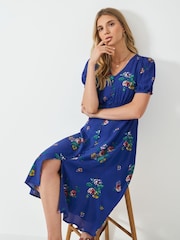 Crew Clothing Blue Lola Short-Sleeved Tea Dress - Image 3 of 5