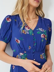Crew Clothing Blue Lola Short-Sleeved Tea Dress - Image 4 of 5