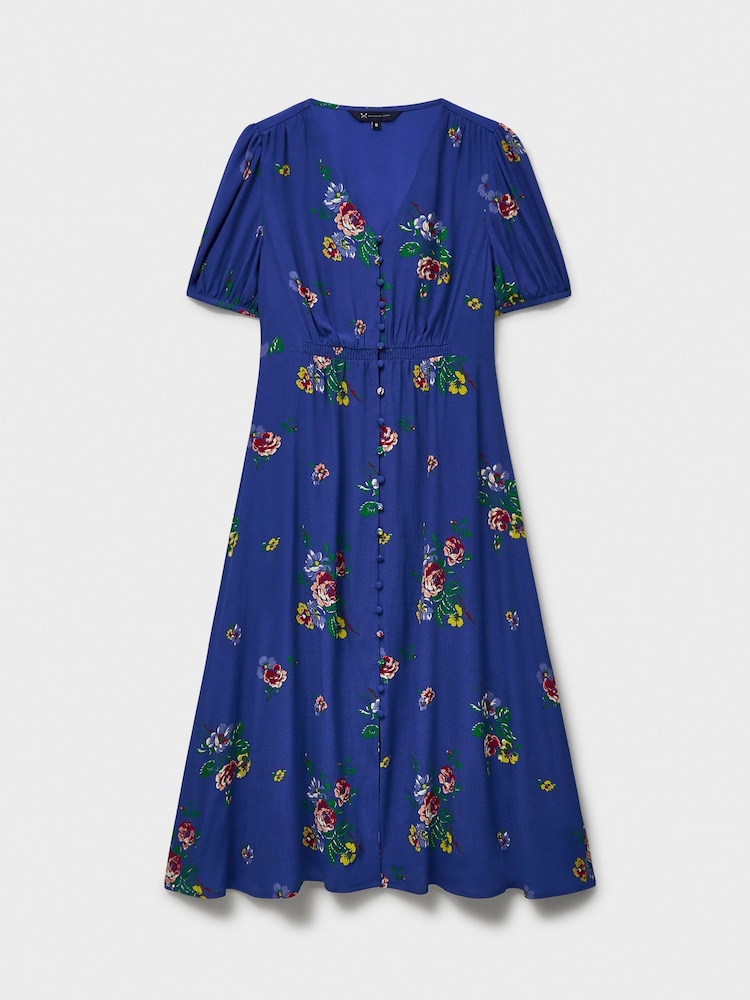 Crew Clothing Blue Lola Short-Sleeved Tea Dress - Image 5 of 5