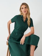 Crew Clothing Blue Ava Linen-Blend Shirt Dress - Image 3 of 5