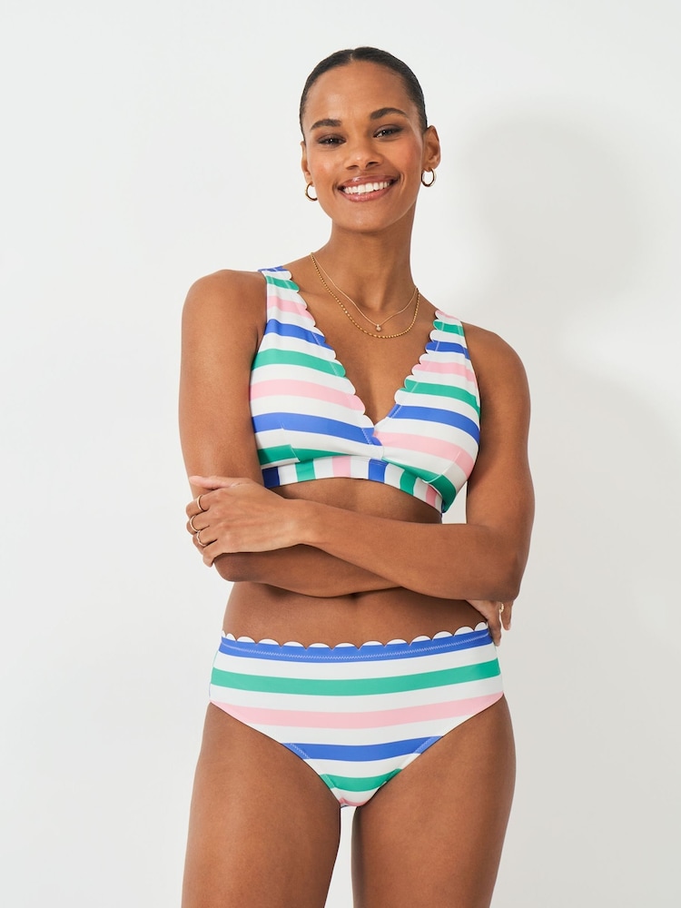 Crew Clothing Company Blue Scalloped Bikini Top - Image 1 of 5