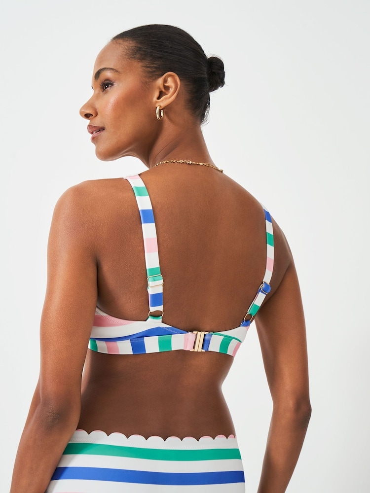 Crew Clothing Company Blue Scalloped Bikini Top - Image 2 of 5