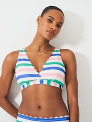 Crew Clothing Company Blue Scalloped Bikini Top - Image 4 of 5