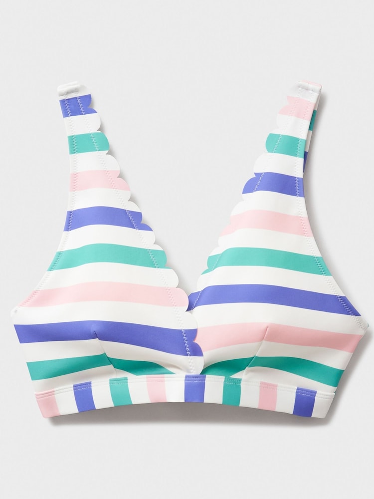Crew Clothing Company Blue Scalloped Bikini Top - Image 5 of 5
