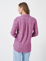 Crew Clothing Company Purple Linen Blend Shirt - Image 2 of 5