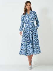 Crew Clothing Blue Sienna Midi Shirt Dress - Image 2 of 6