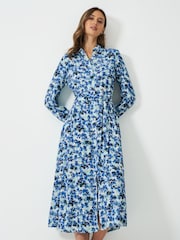 Crew Clothing Blue Sienna Midi Shirt Dress - Image 4 of 6