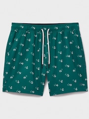 Crew Clothing Teal Blue Anchor Printed Swim Shorts - Image 5 of 5